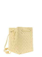 Small Crossbody Bucket Bag In Yellow Ice Cream