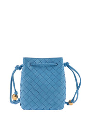 Small Crossbody Bucket Bag In Blue Gray