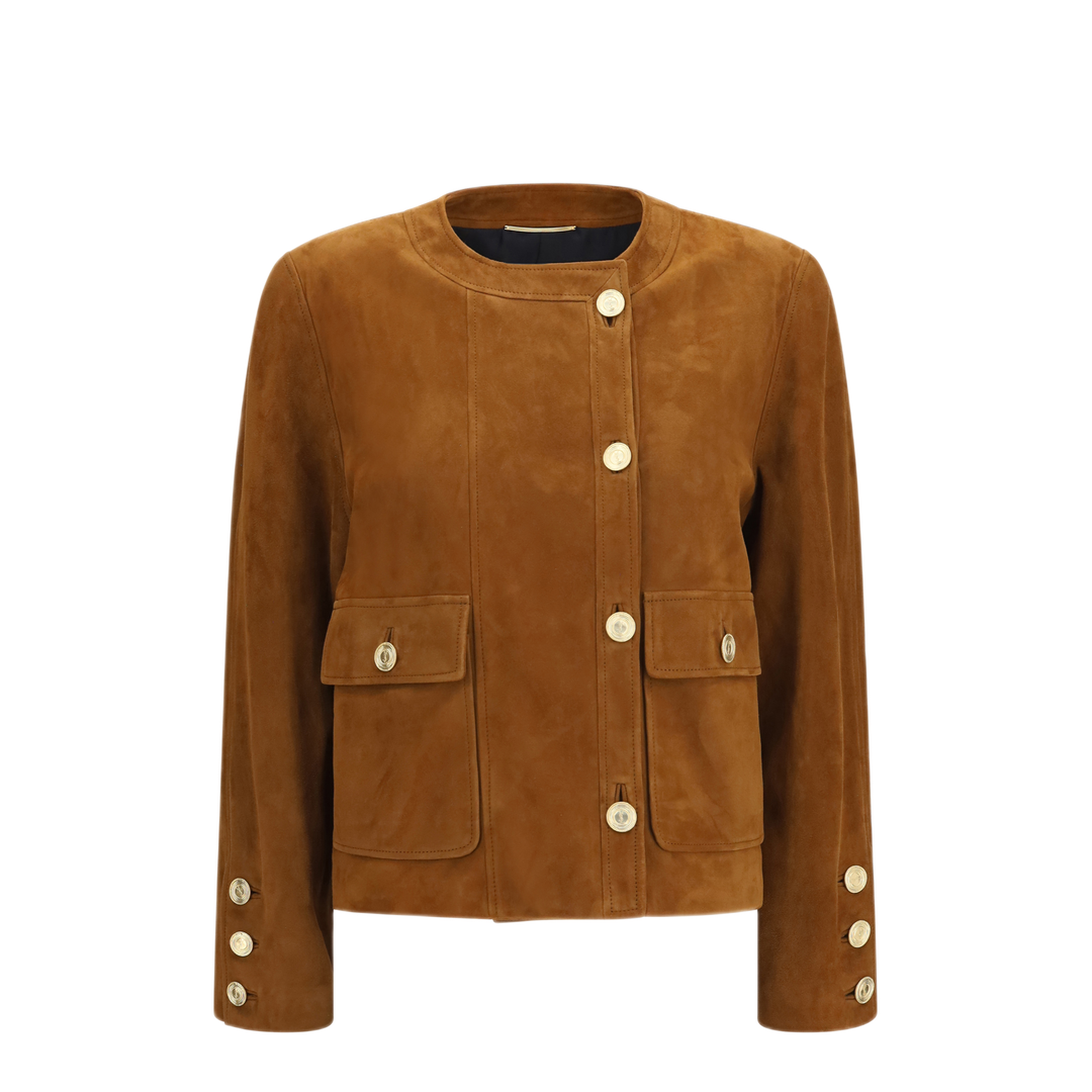 MAYFEYR - Saint Laurent - Short Suede Jacket With Buttons - 876897YCUM2