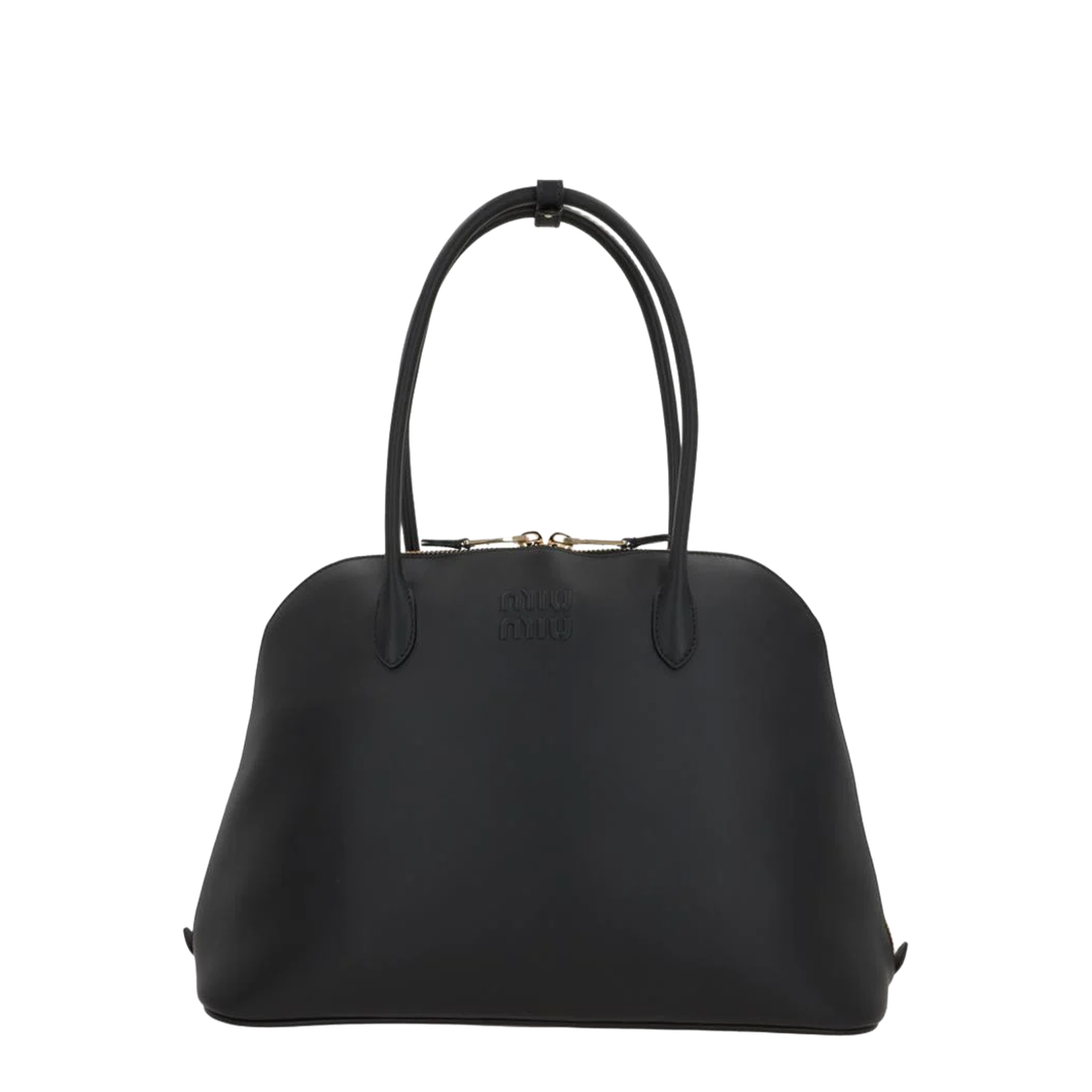Handbag in Smooth Black Leather