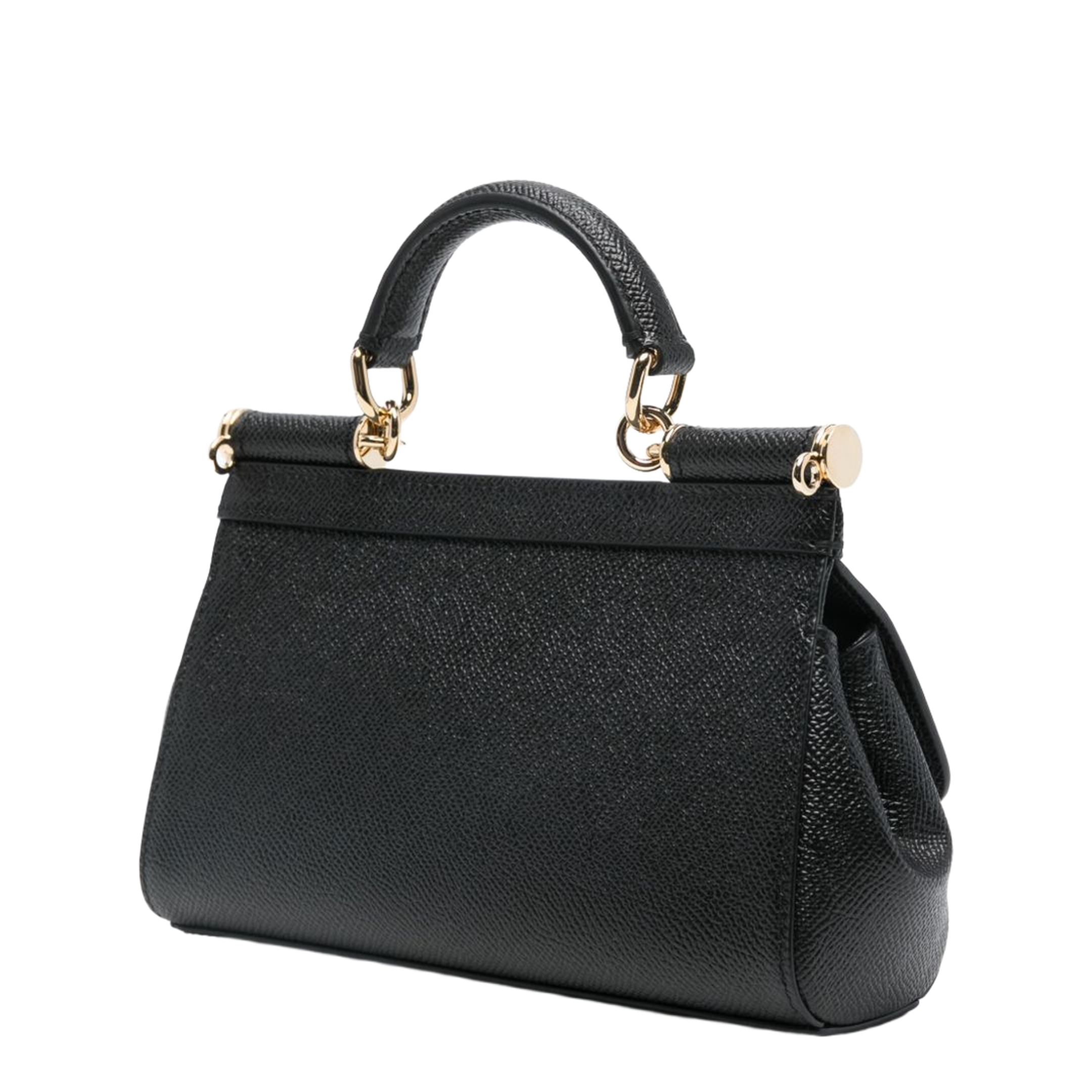 Sicily Small Calf Leather Top-Handle Bag - Nero