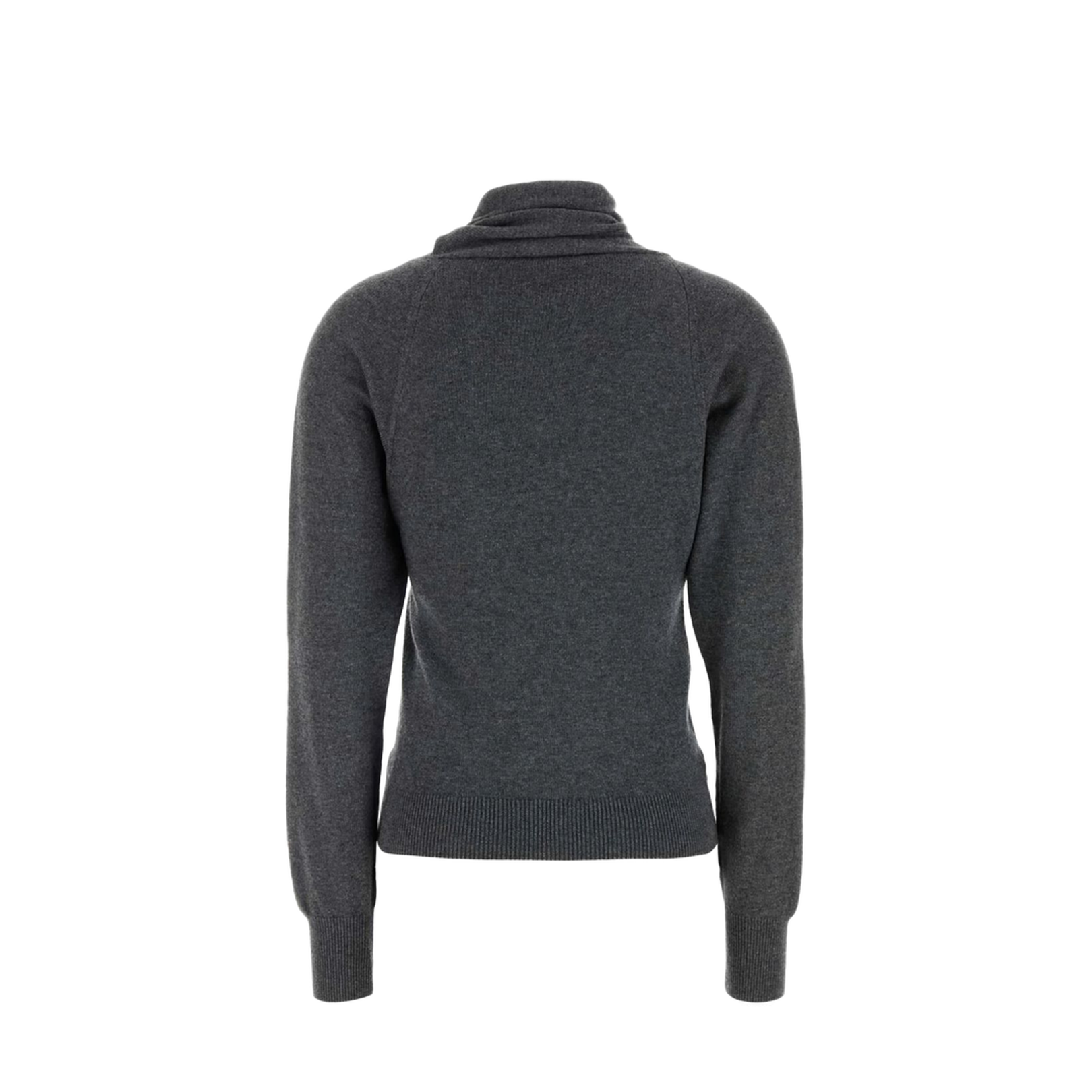 Asymmetrical Neck Cashmere and Cotton Sweater