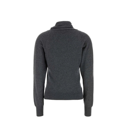 Asymmetrical Neck Cashmere and Cotton Sweater