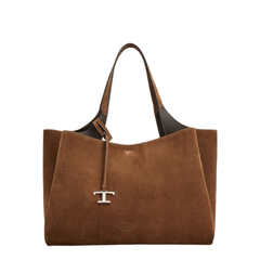 T Timeless Calf Leather Tote - Brown