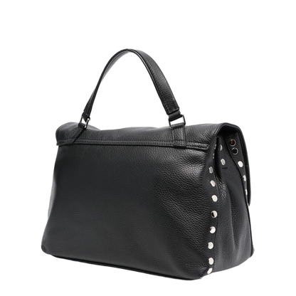 Postina Daily Medium Calf Leather Top-Handle Bag - Black Nero (Nero)
