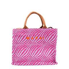 Small Raffia-Effect Basket Tote - Natural