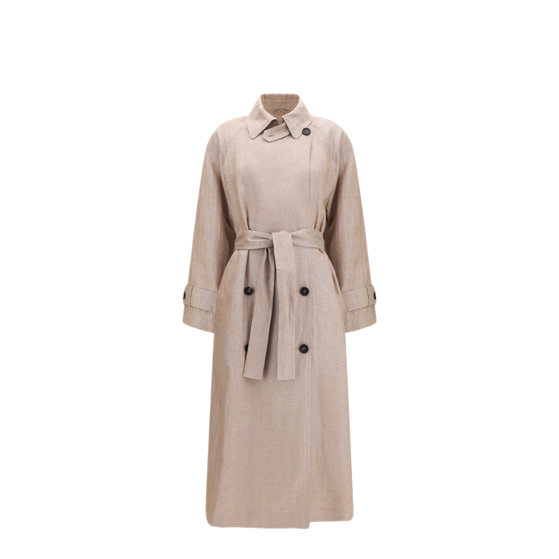 MAYFEYR - Brunello Cucinelli - Linen Trench Coat With Lurex - MH5269873C920