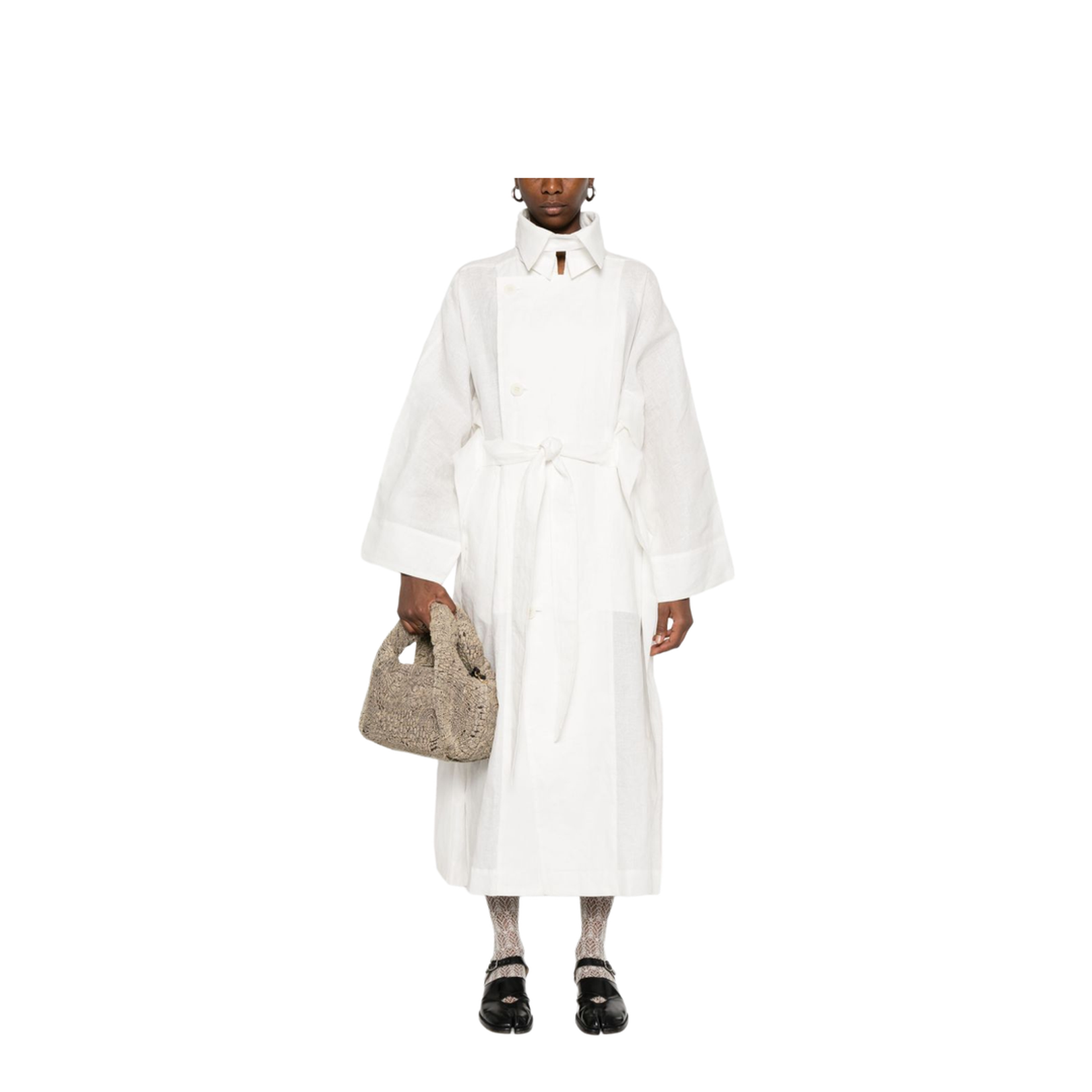 Double-Breasted Button Fastening Coat