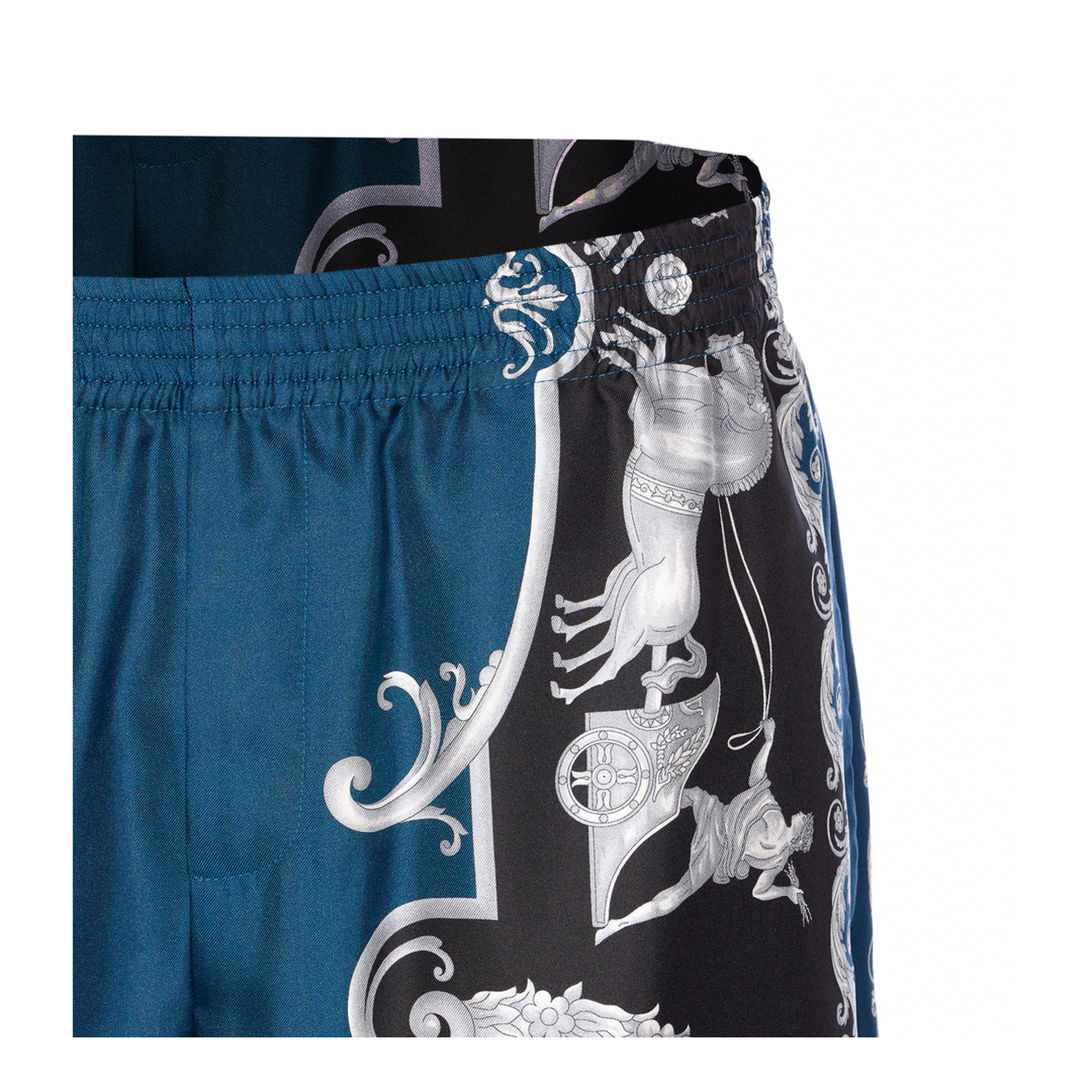 Silk Shorts Blue Black