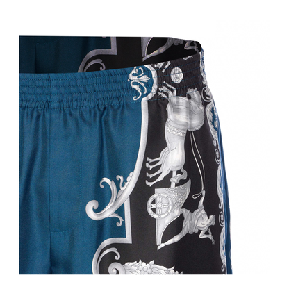 Silk Shorts Blue Black