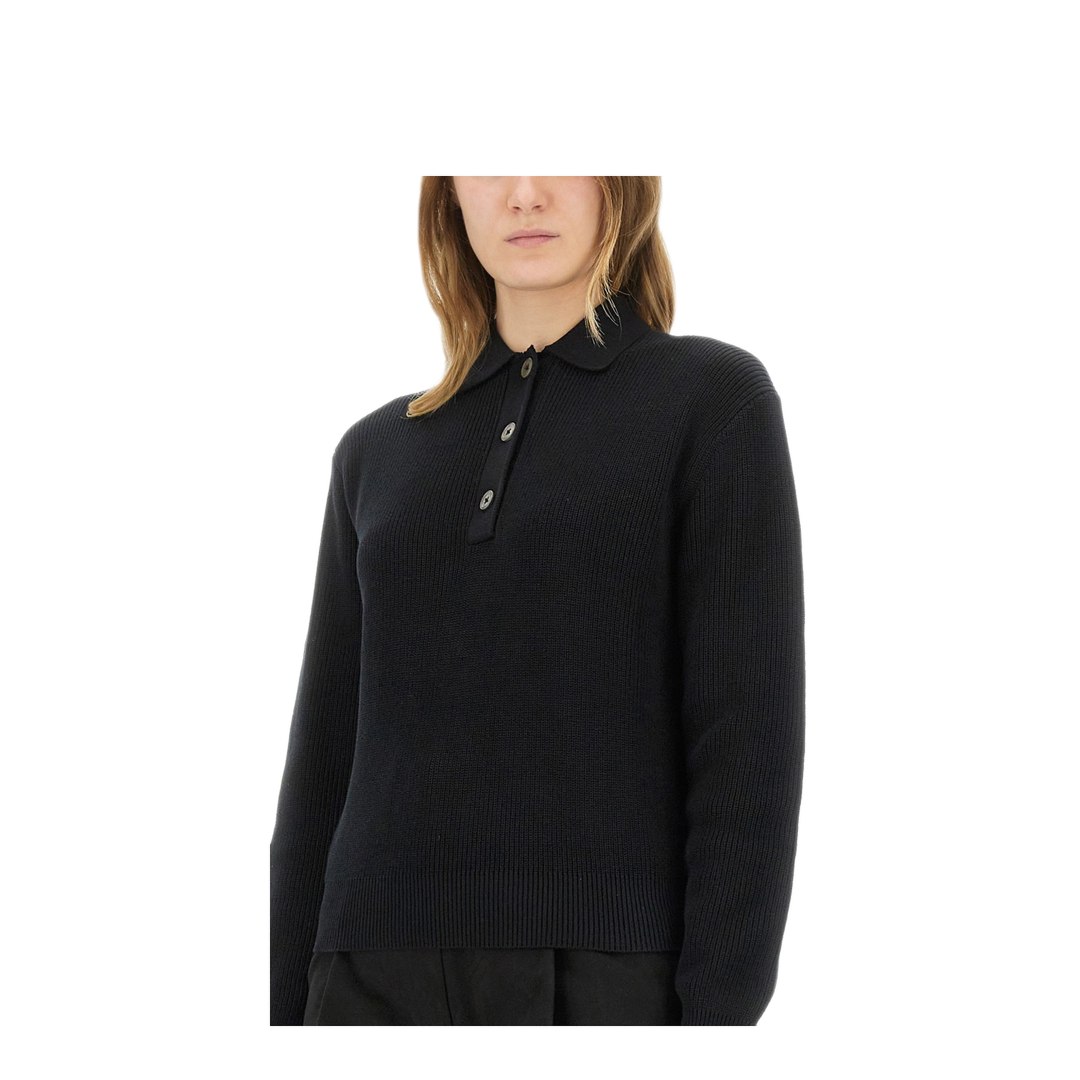 MAYFEYR - Studio Nicholson - Chesapeake Knit Polo Shirt - CHESAPEAKESNW1534BLACK