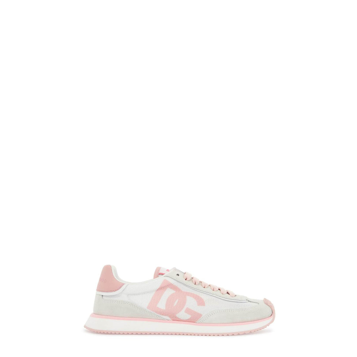 Dolce & Gabbana white and pink dg logo sneakers