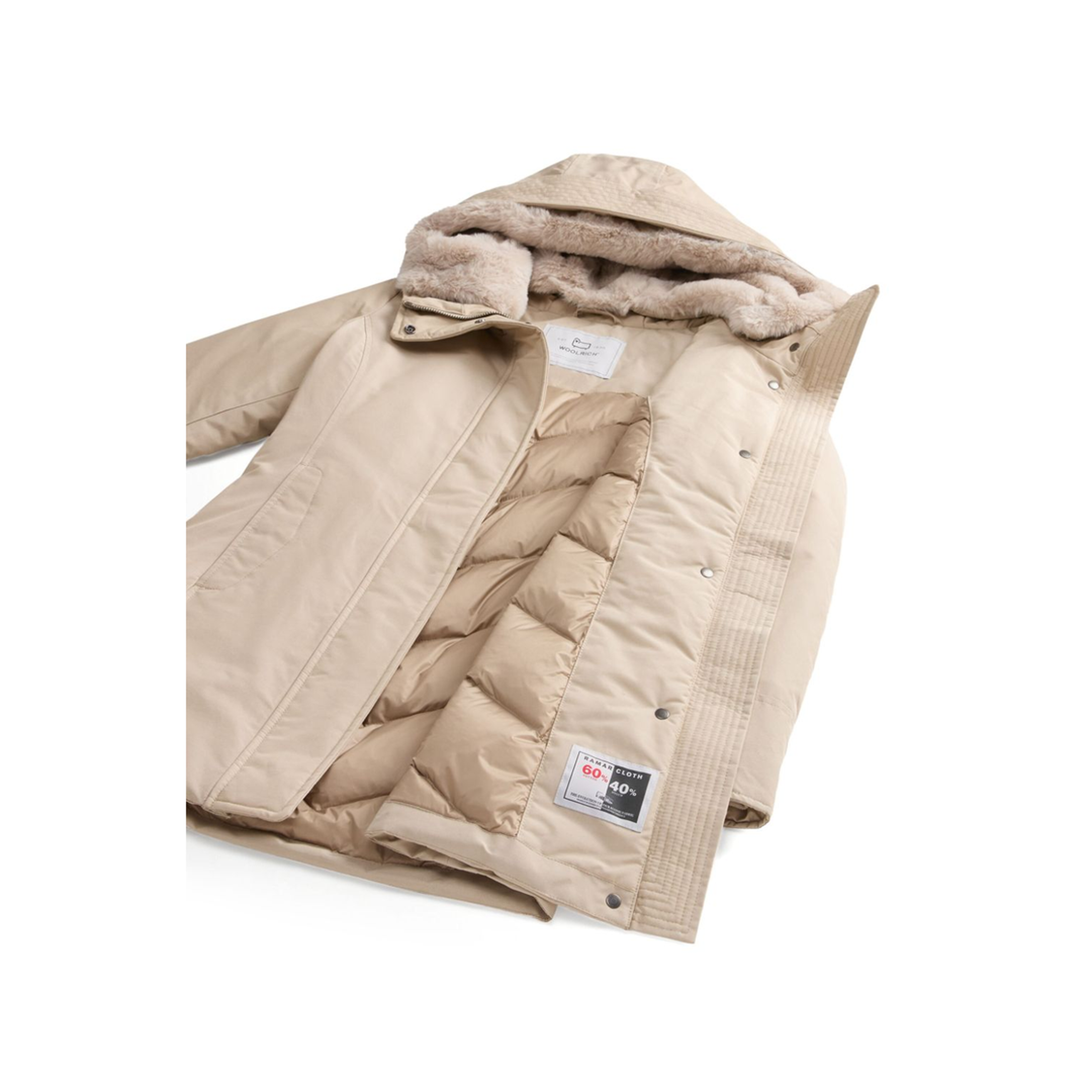 Logo-patch Zip-up Padded Coat