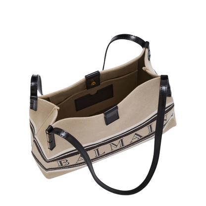 Release Small Canvas Leather Tote - Natural/Cream