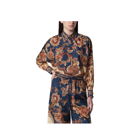 MAYFEYR - Zimmermann - Aster Relaxed Navy Jacobean Shirt - 8278TSS261SINJ