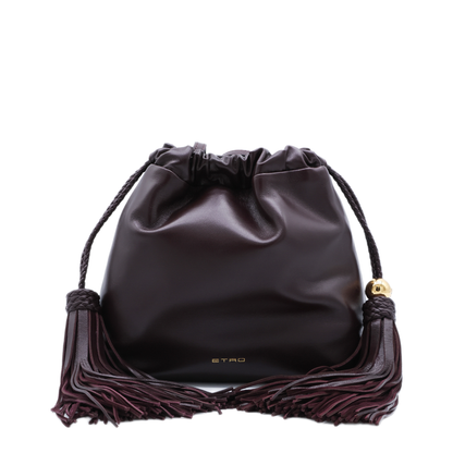 Kalispera Mini Leather with Tassels Shoulder Bags - Plum