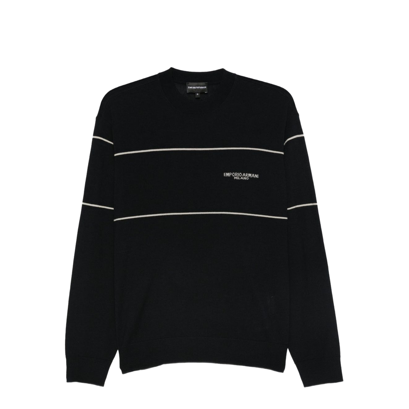 Virgin-wool jumper with jacquard logo