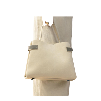 Medium Suede Tote Bag - Ivory