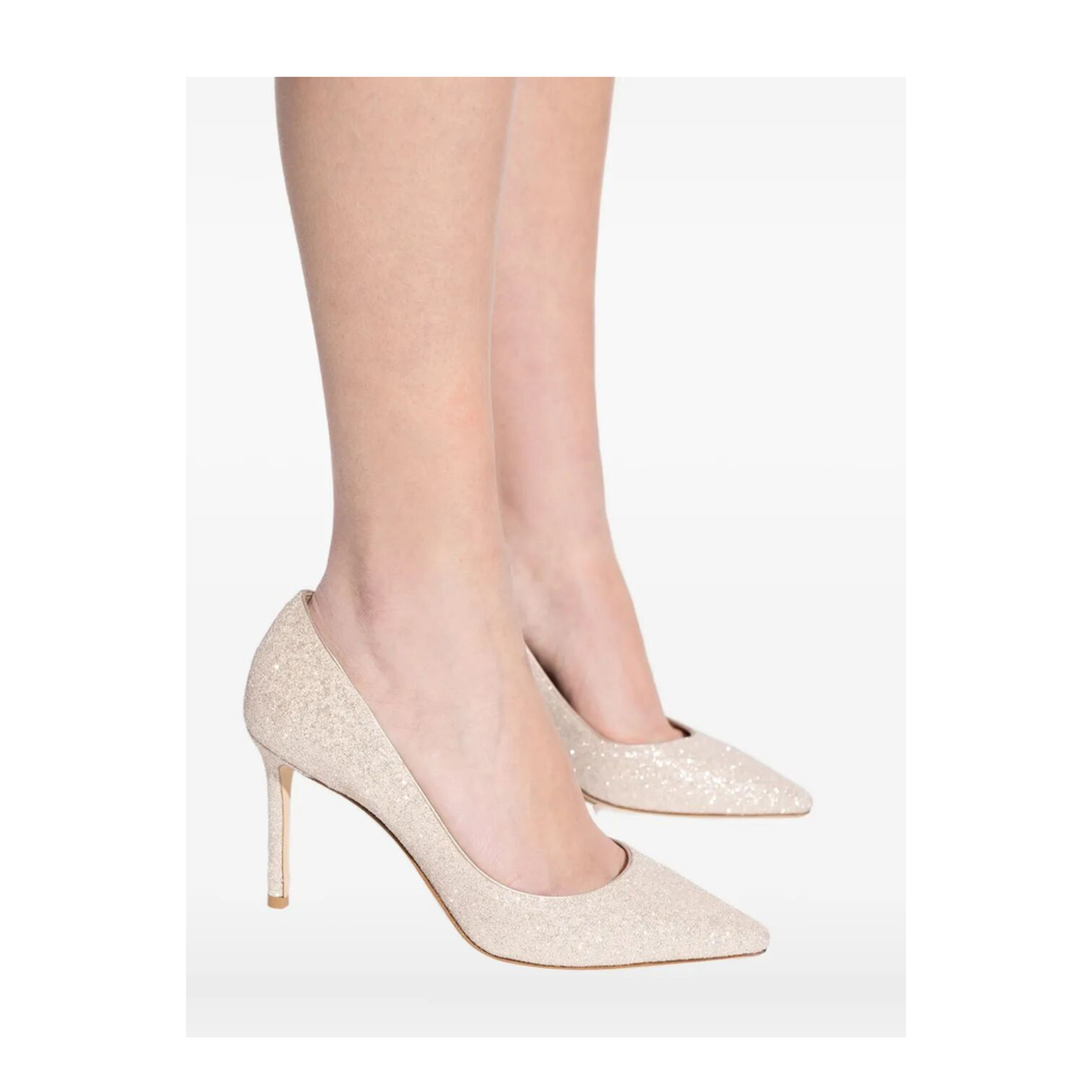 MAYFEYR - Jimmy Choo - Champagne Coarse Glitter Fabric Pumps - ROMY85GQI