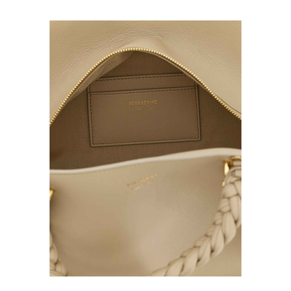 Handbag (M) Leather Beige