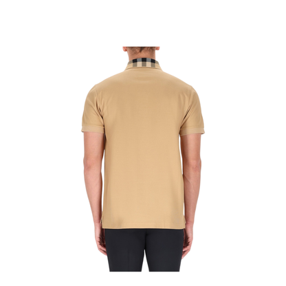 Check Collar Cotton Polo Shirt
