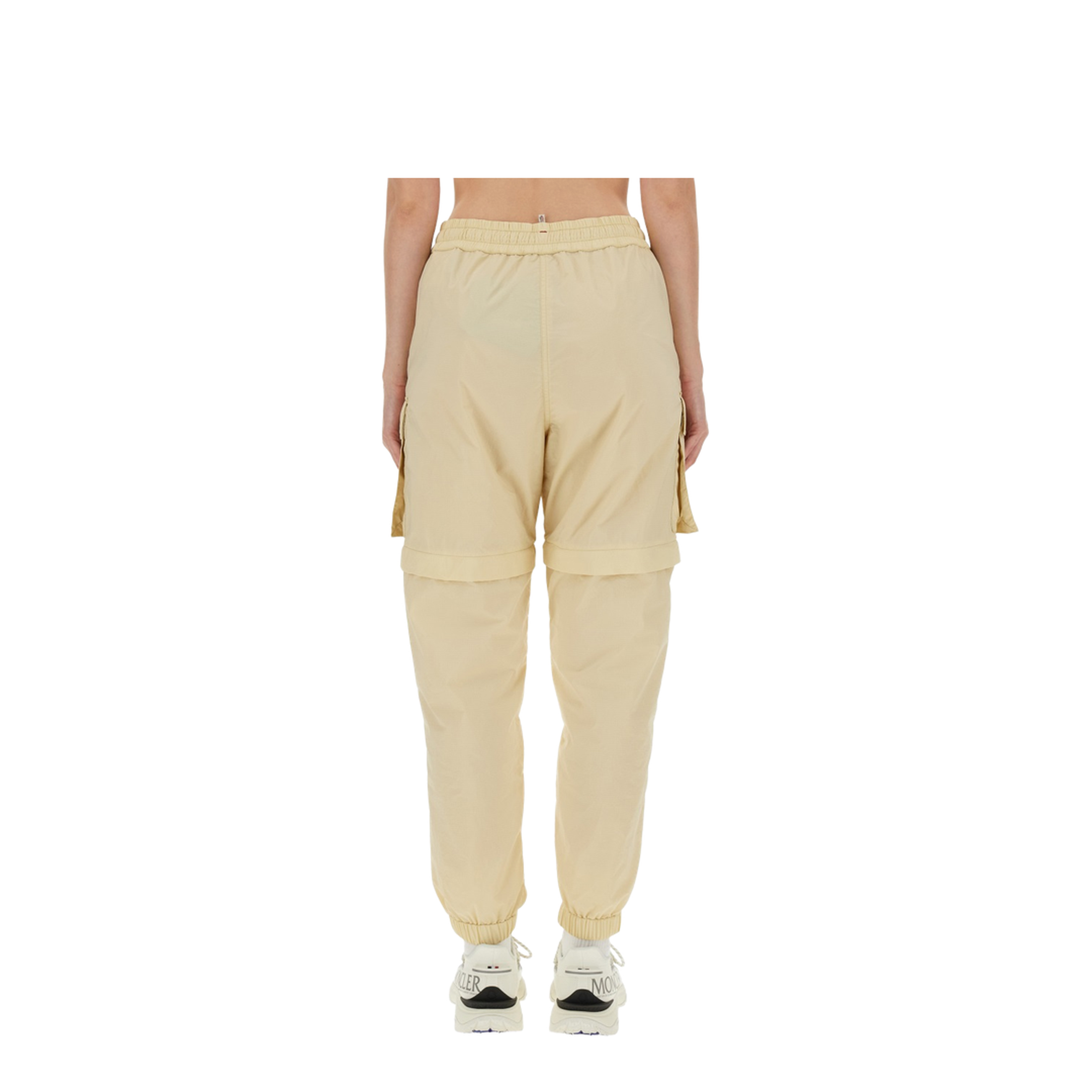 Cream Polyamide Sporty Pants