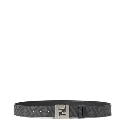 Reversible Squared Belt in Black Leather