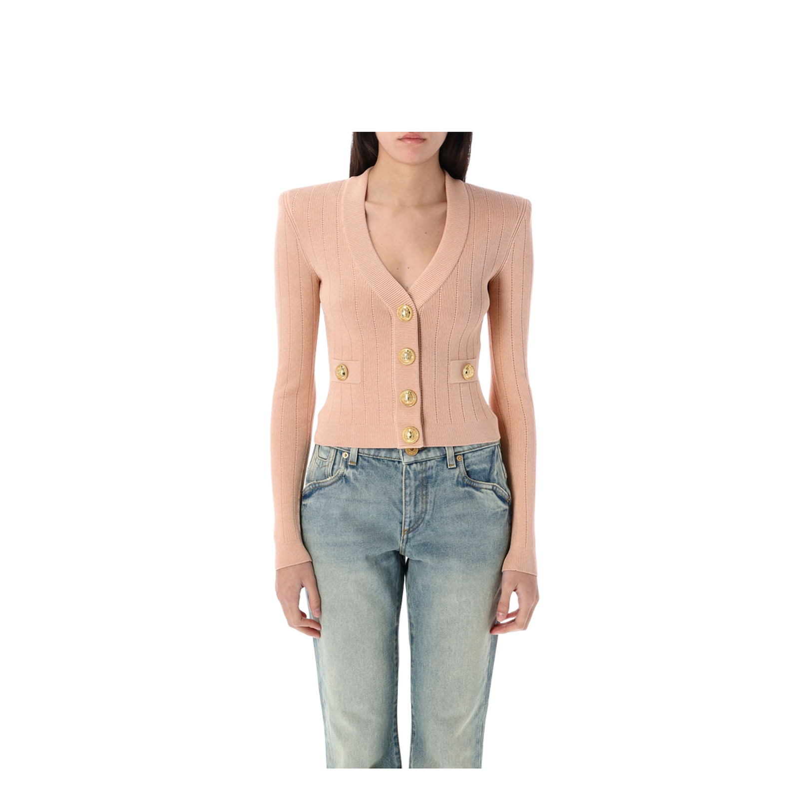 Buttoned V-Necked Cardigan