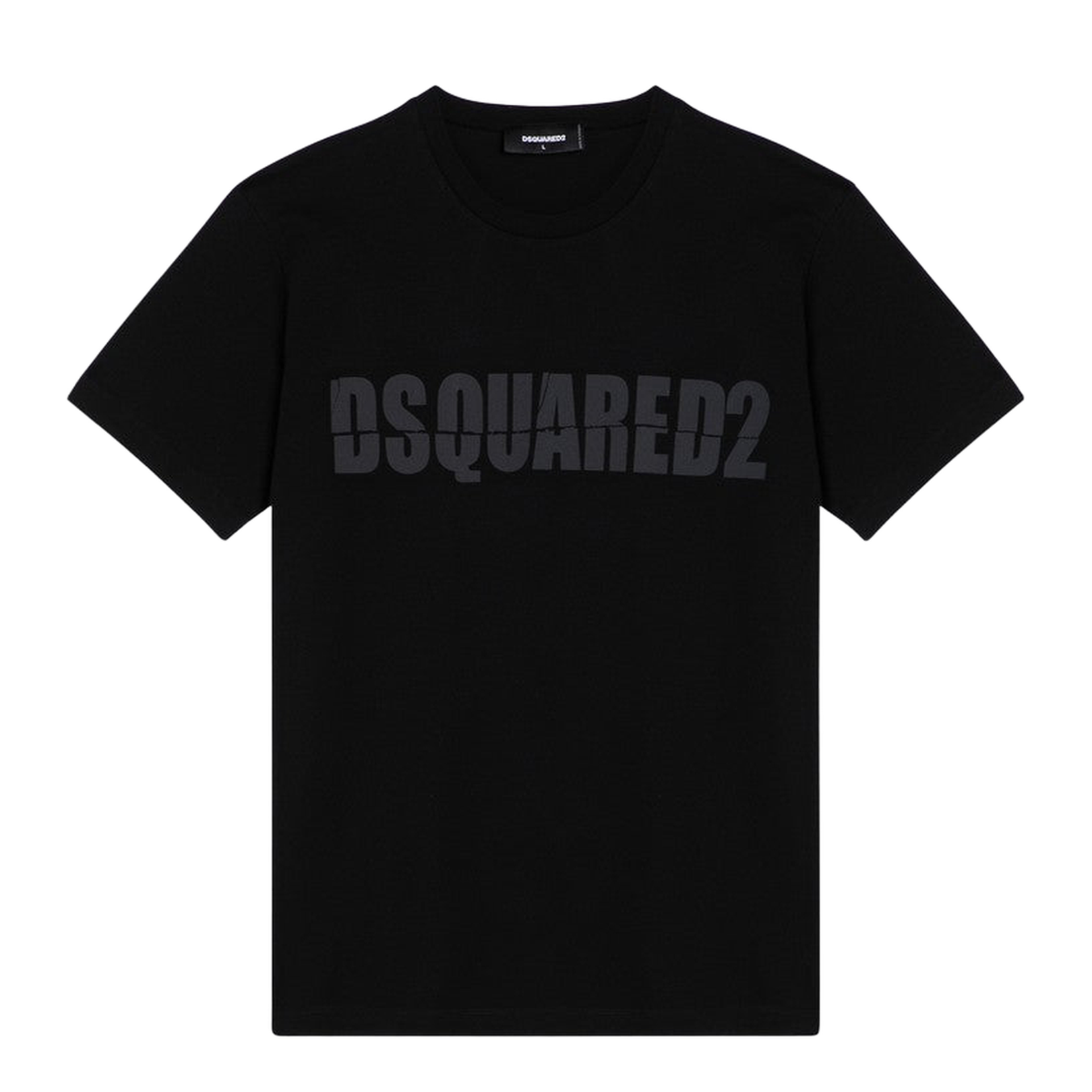 Black Cotton Crew-neck T-shirt
