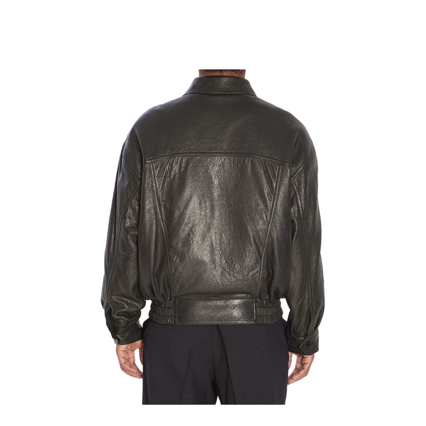 Bomber Jacket in Bubbled Lambskin