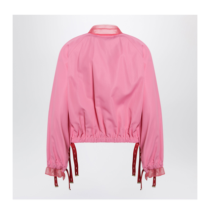 Pink Technical Viscose Bomber Jacket