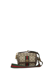 Ophidia Mini Coated-Canvas Messenger Bag, Gold Hardware