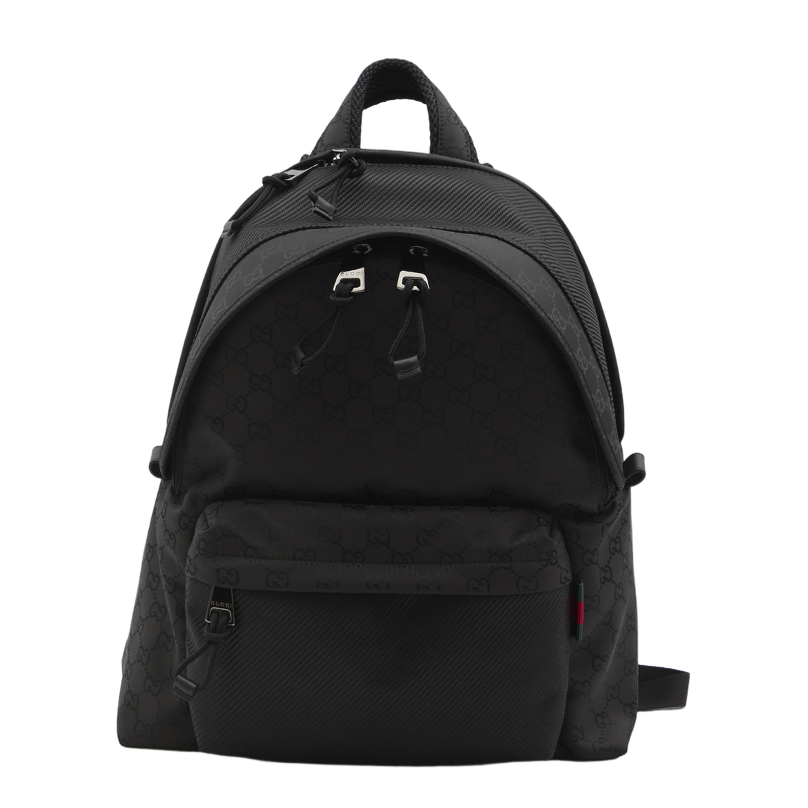 GG Emblem Medium Nylon Backpack - Black