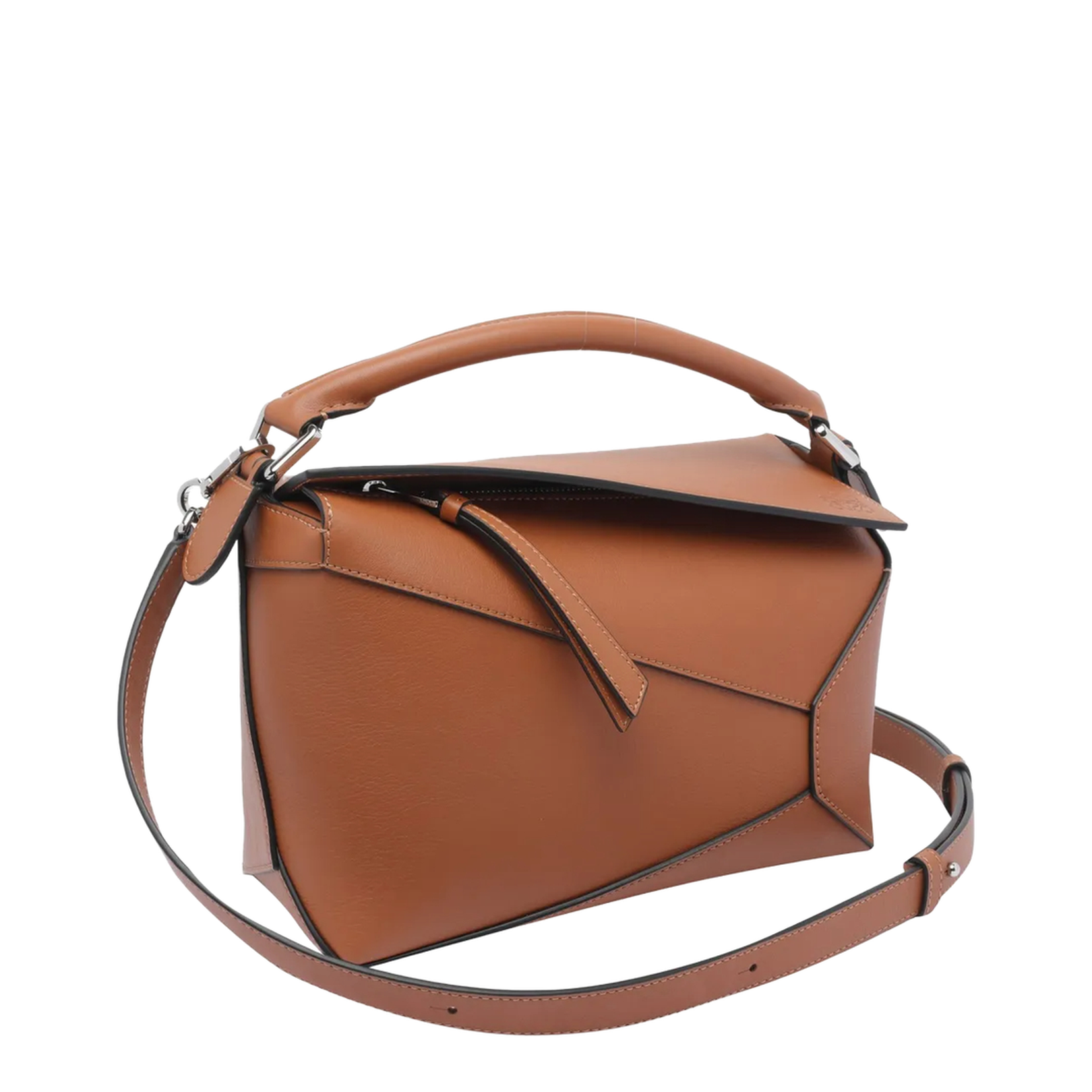Small Puzzle Edge Bag in Classic Calfskin Brown