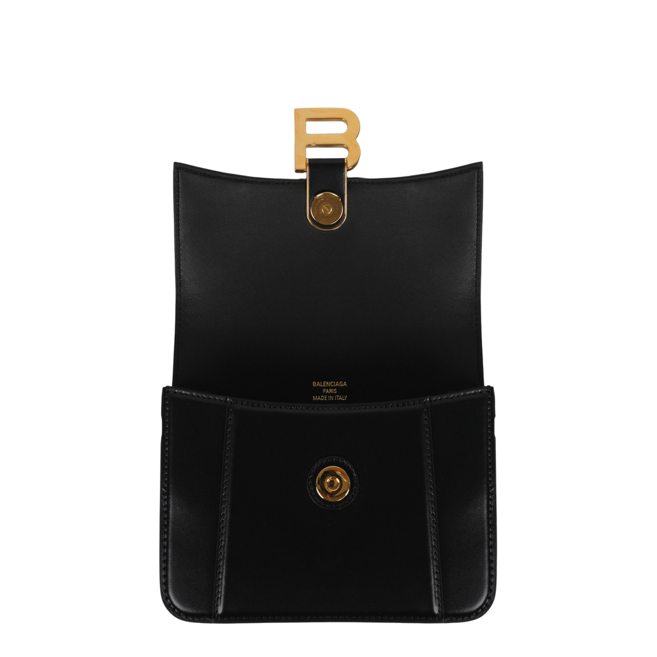 Hourglass Small Flap Bag in Black