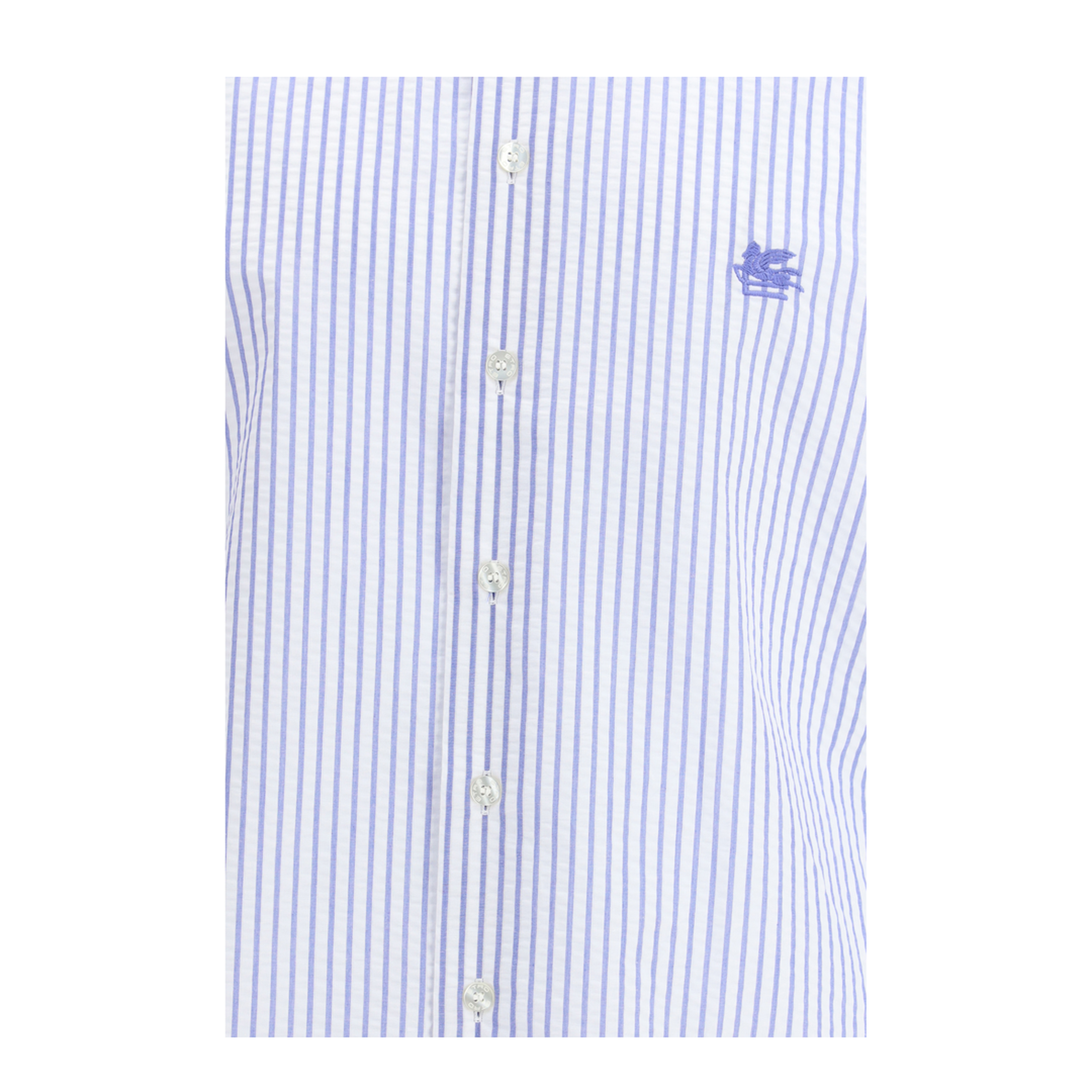 MAYFEYR - Etro - Striped Cotton Shirt With An Embroidered Pegaso Logo On The Chest - MRIB000299TR5A9