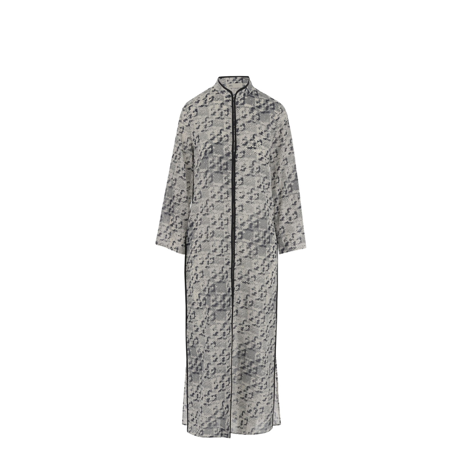 Grey Kaftan with Contrasting Trims