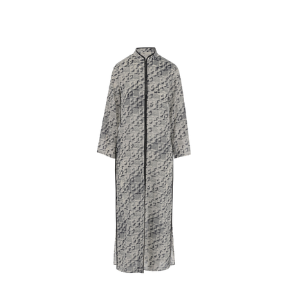 Grey Kaftan with Contrasting Trims