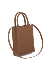 Leather Tote In Brown