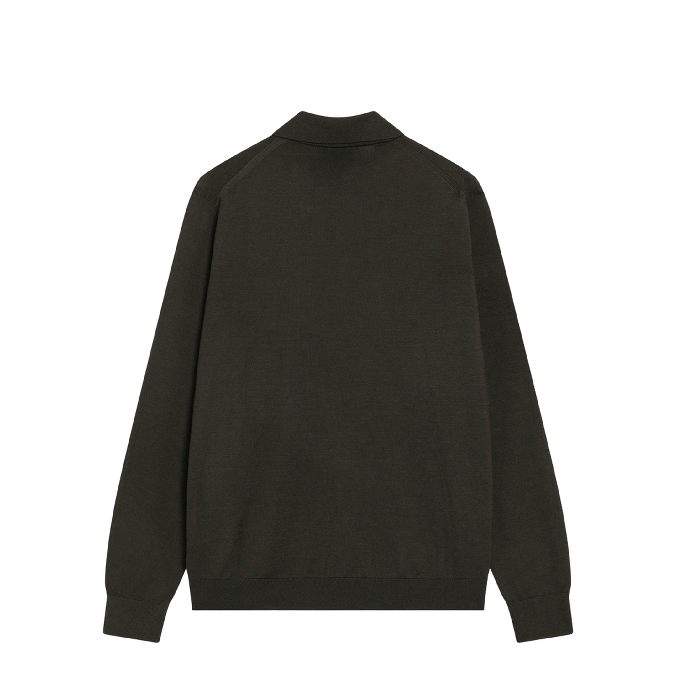 Military Green Combed Wool Polo Shirt