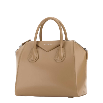 Beige Leather Small Antigona Handbag