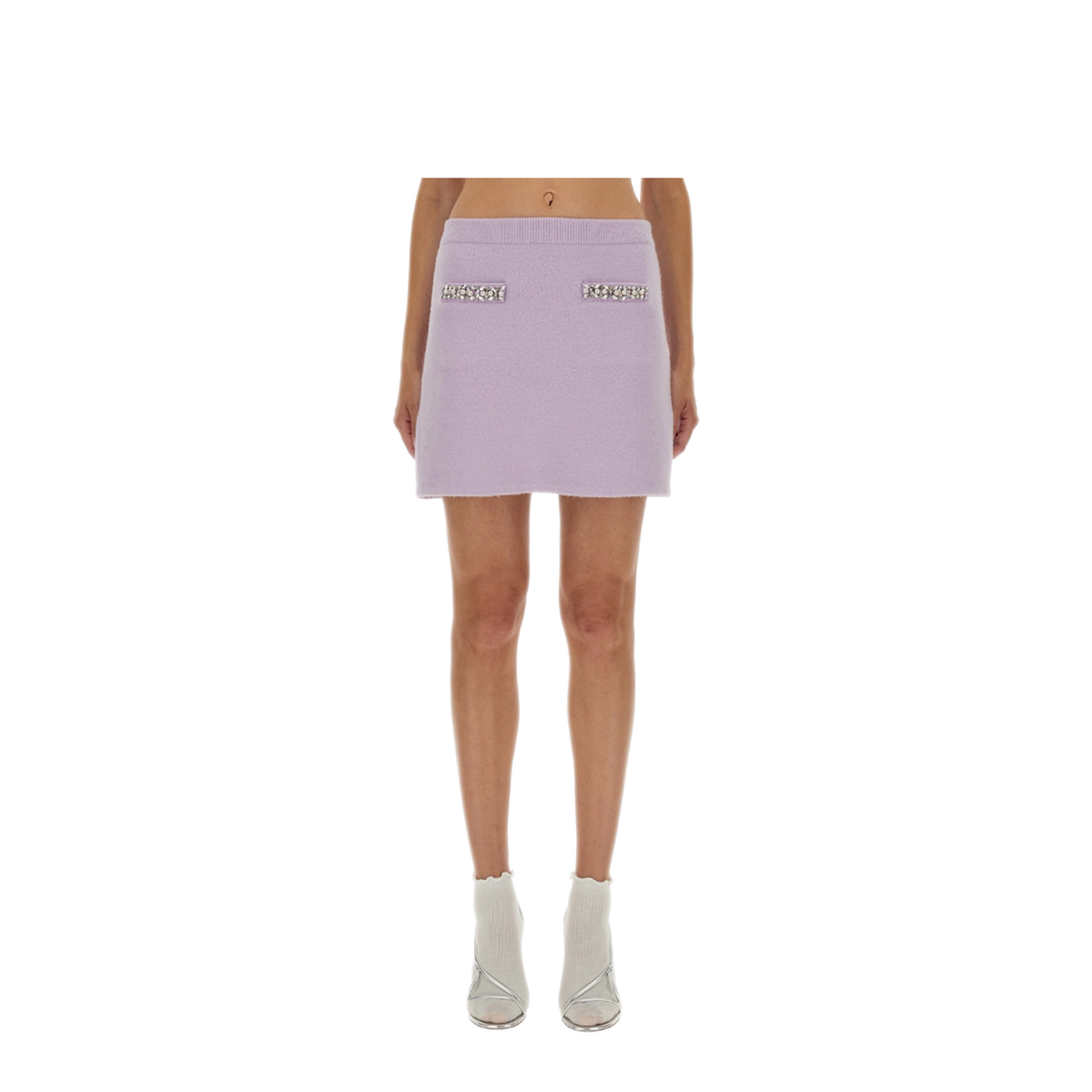 MAYFEYR - Self Portrait - Knit Skirt With Crystals - PF25085SKLLILAC