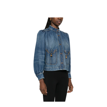 MAYFEYR - Chloè - High-Neck Gathered Denim Jacket - CH26SDV09258