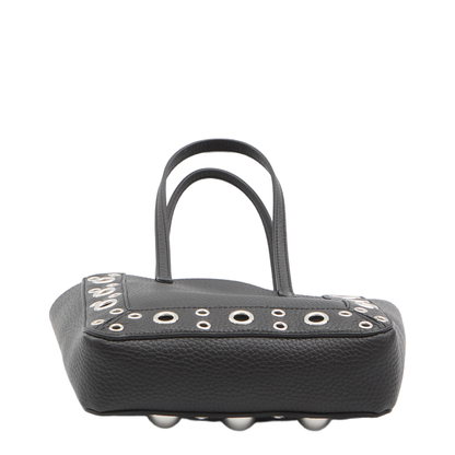 Nellcôte Mini Leather Shopping Bag - Black