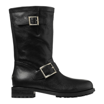 MAYFEYR - Jimmy Choo - Biker Mid Leather Ankle Boots - BIKERMIDBKLBLACK