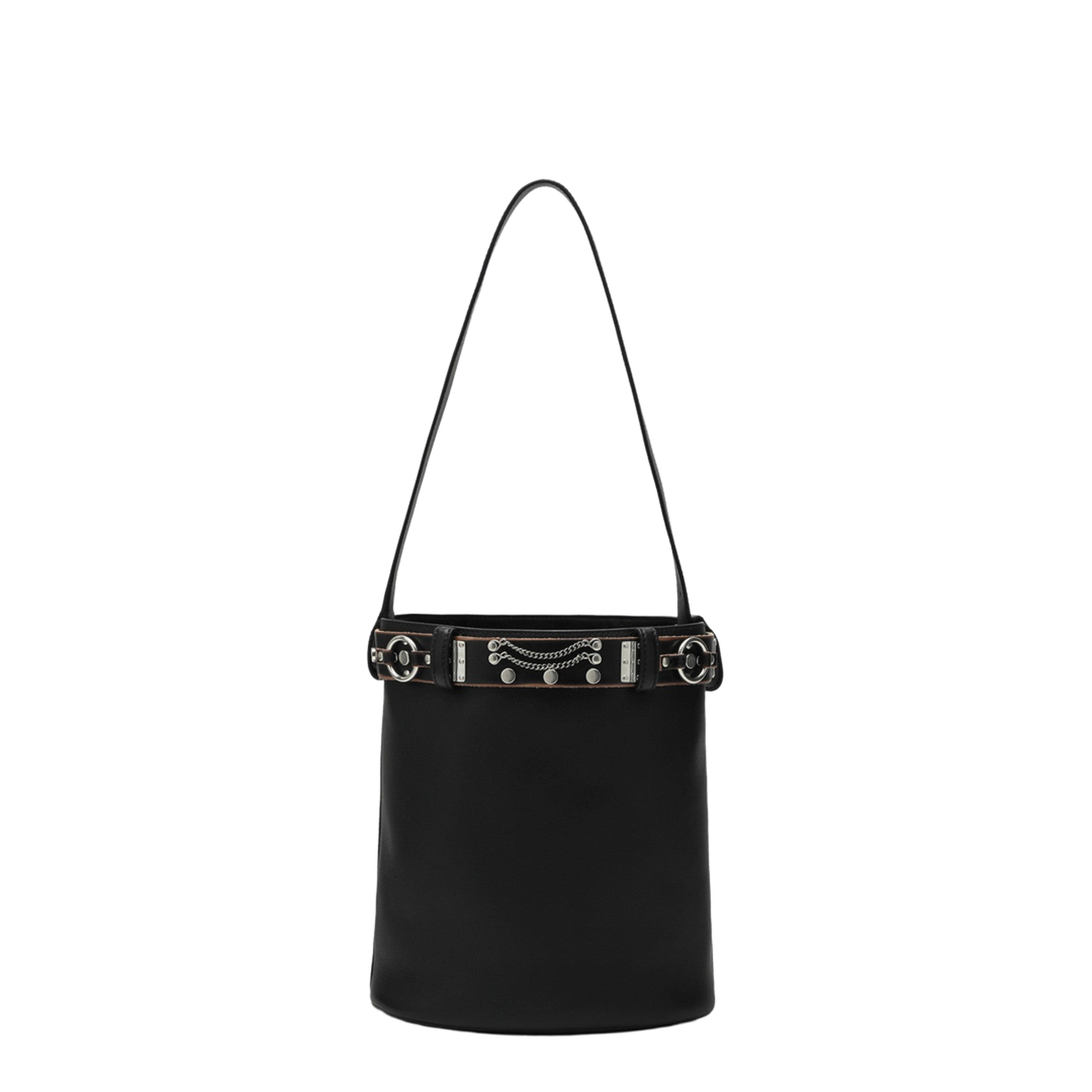 Bucket Bag with Studded Belt