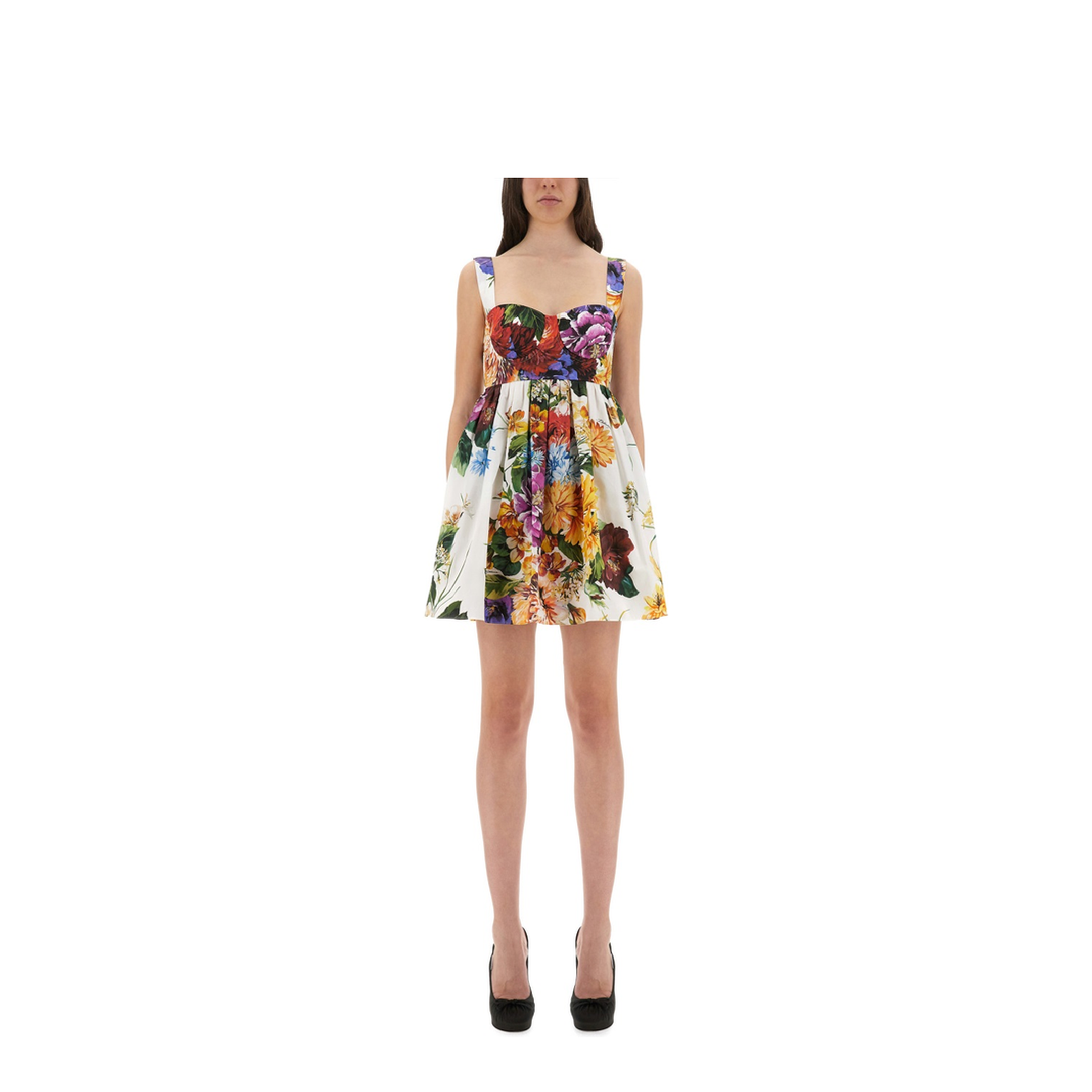 Bouquet Print Poplin Dress