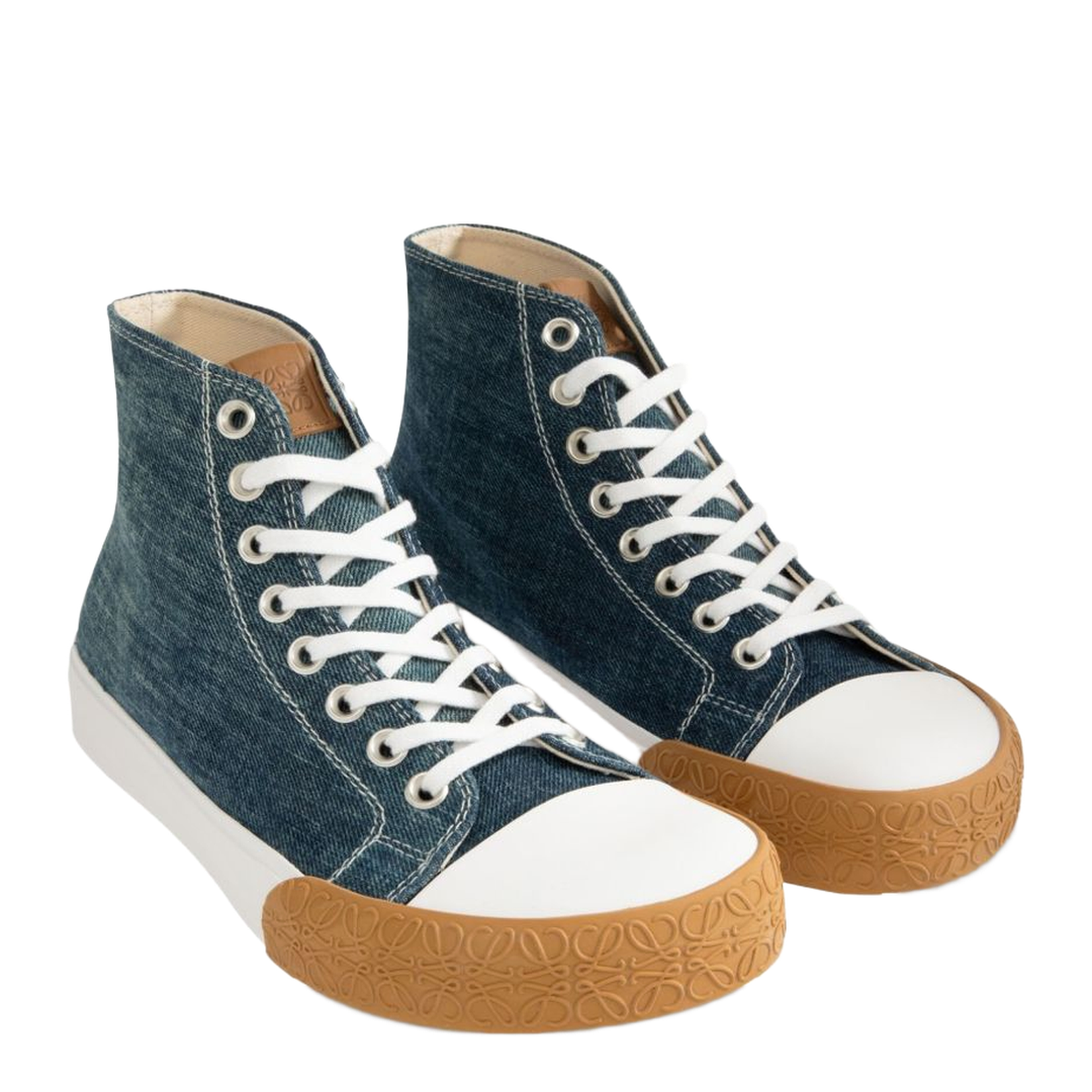 Bloc High-Top Sneaker in Denim Blue