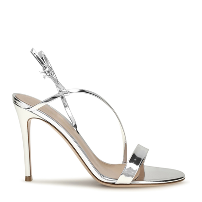 MAYFEYR - Gianvito Rossi - Manhattan Metallic-Effect Leather Sandals - G3276995RICMET