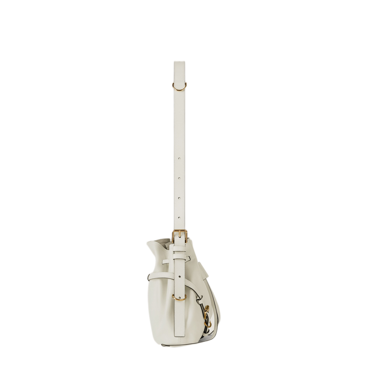 Voyou Small Calfskin Bucket Bag - Ivory